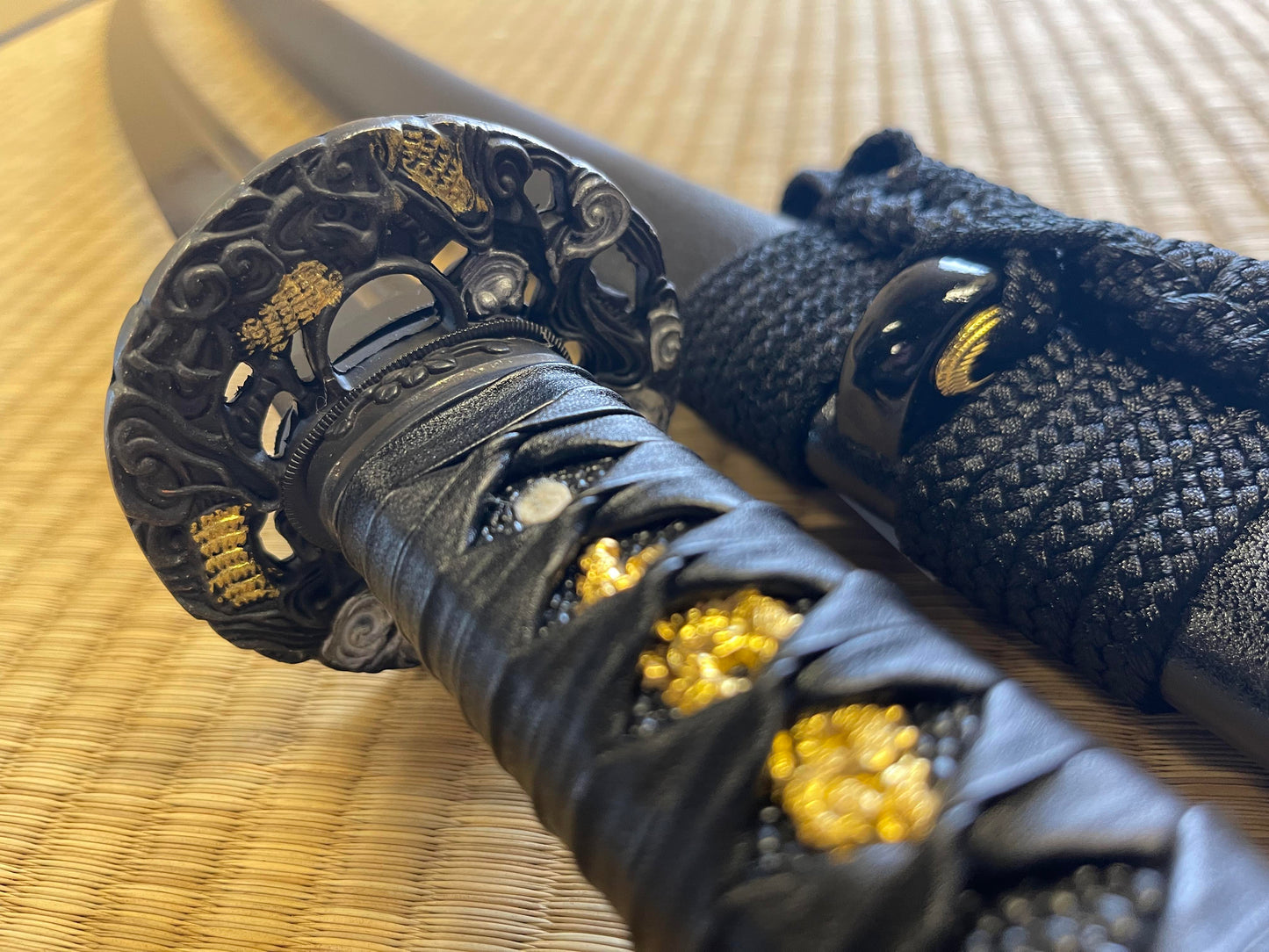 Katana - Midnight Sea Dragon - Black T10 Steel, Clay Tempered