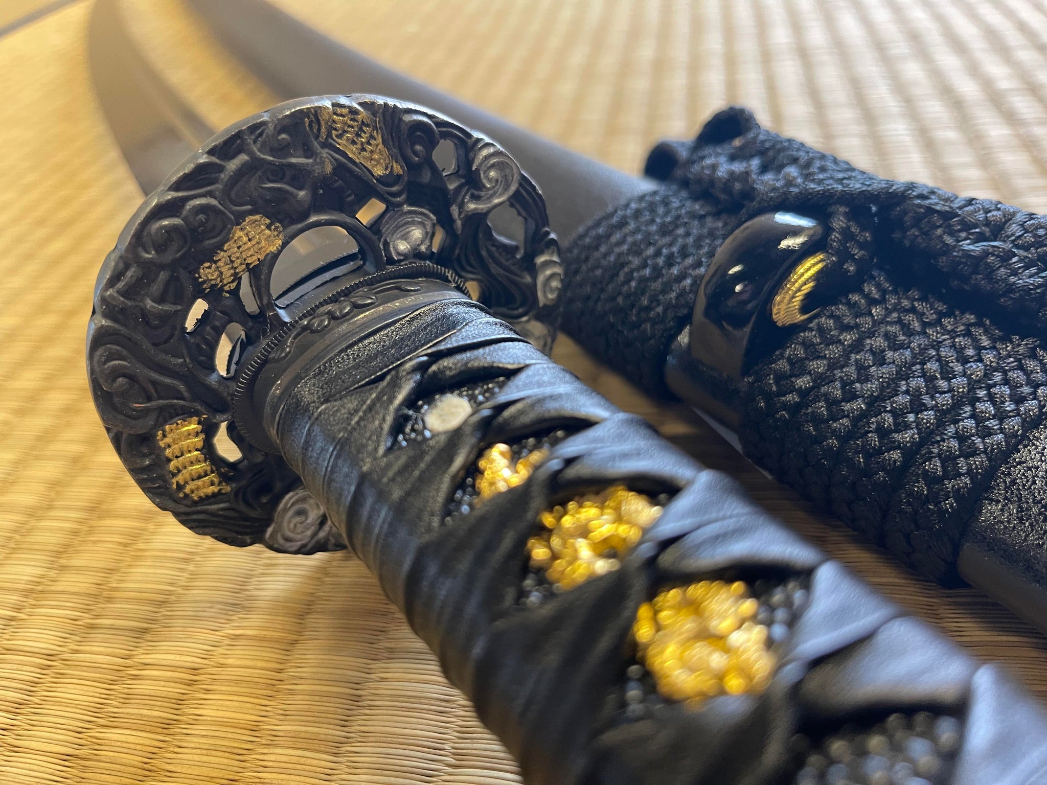 Katana - Midnight Sea Dragon - Black T10 Steel, Clay Tempered