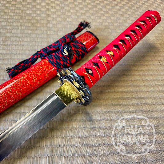 Dragonspring Forge Katana - Red Plum - T10 Steel, clay tempered