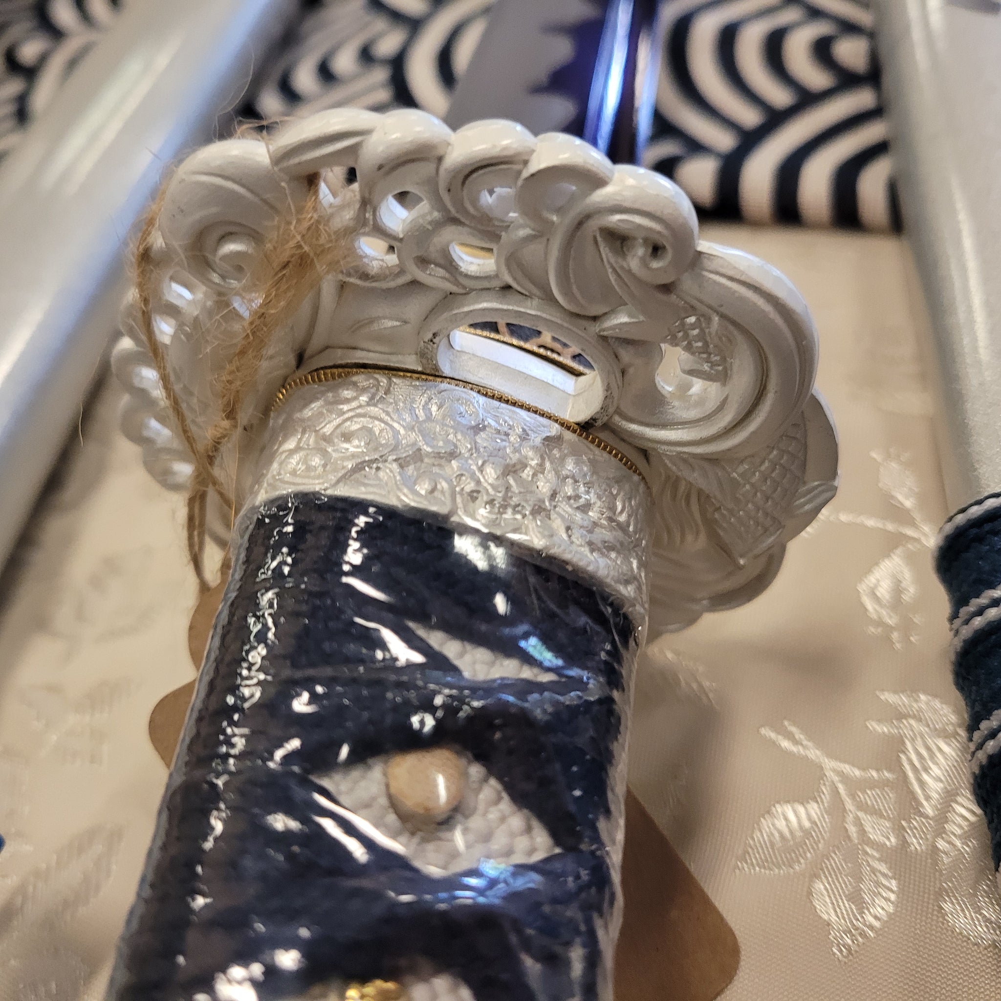 2-Sword Set- Blue Wave Carbon Steel, Carp Theme