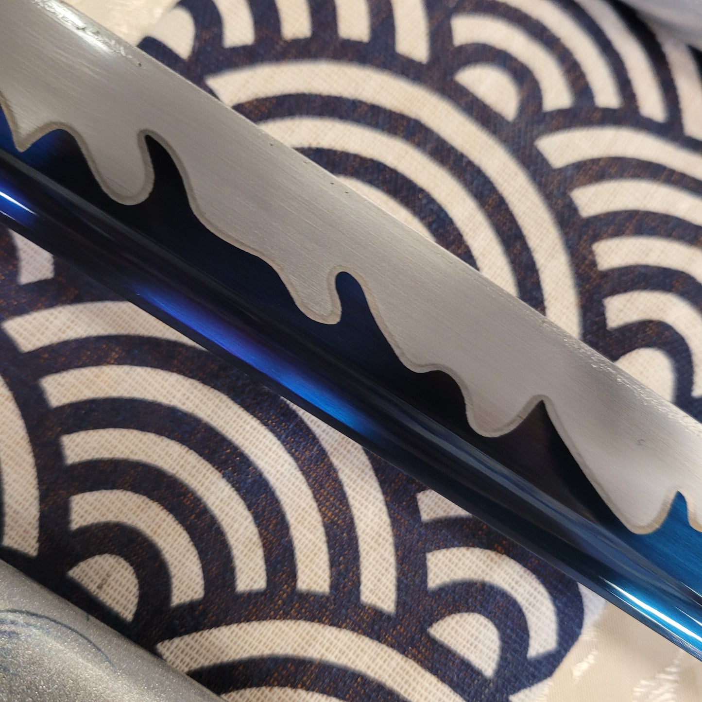 2-Sword Set- Blue Wave Carbon Steel, Carp Theme