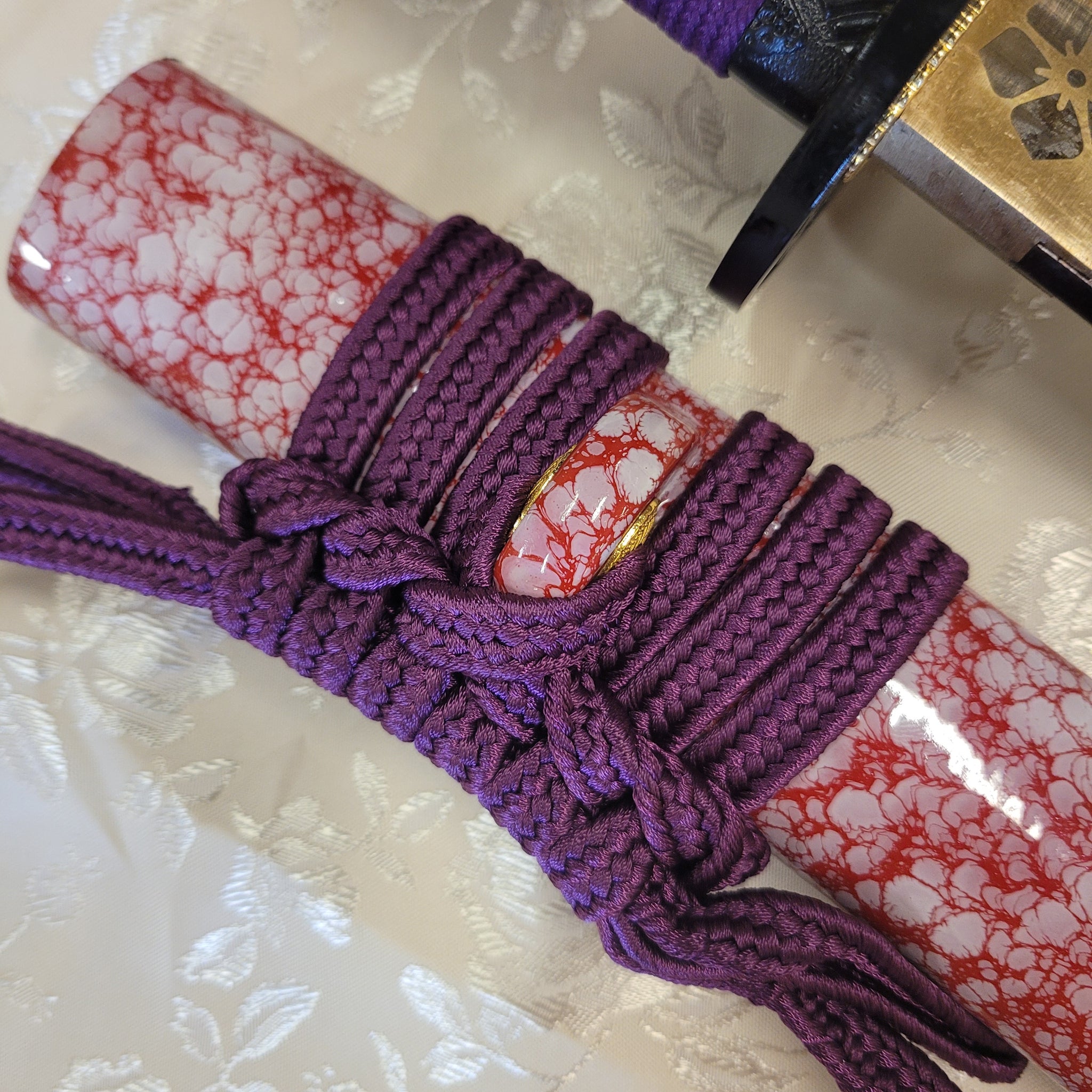 MADE TO ORDER Phoenix Armory Tanto - Red Damascus, Cherry Blossom Theme