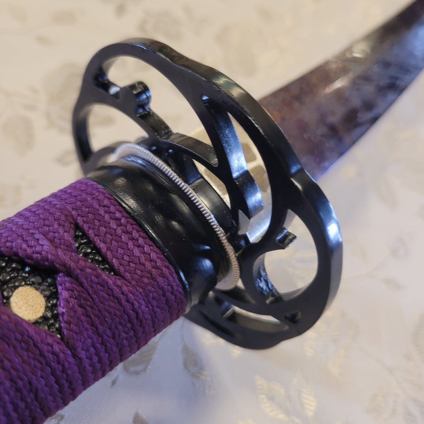 MADE TO ORDER Phoenix Armory Tanto - Purple Cherry - red and blue twisted Damascus