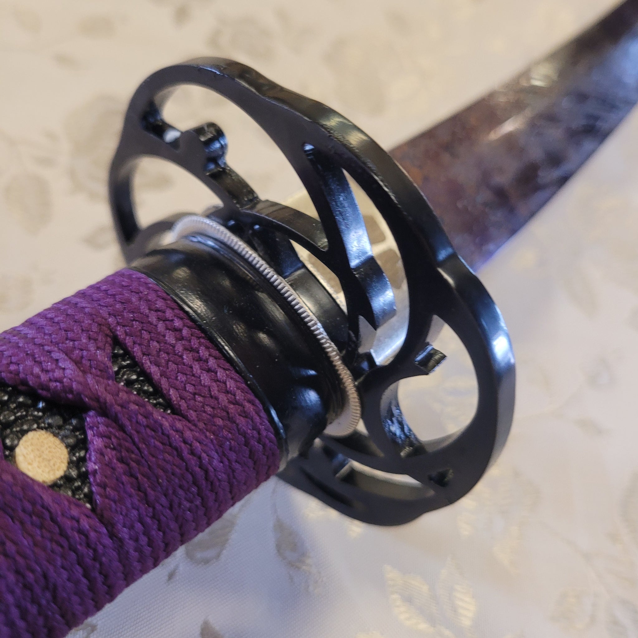 MADE TO ORDER Phoenix Armory Tanto - Purple Cherry - red and blue twisted Damascus