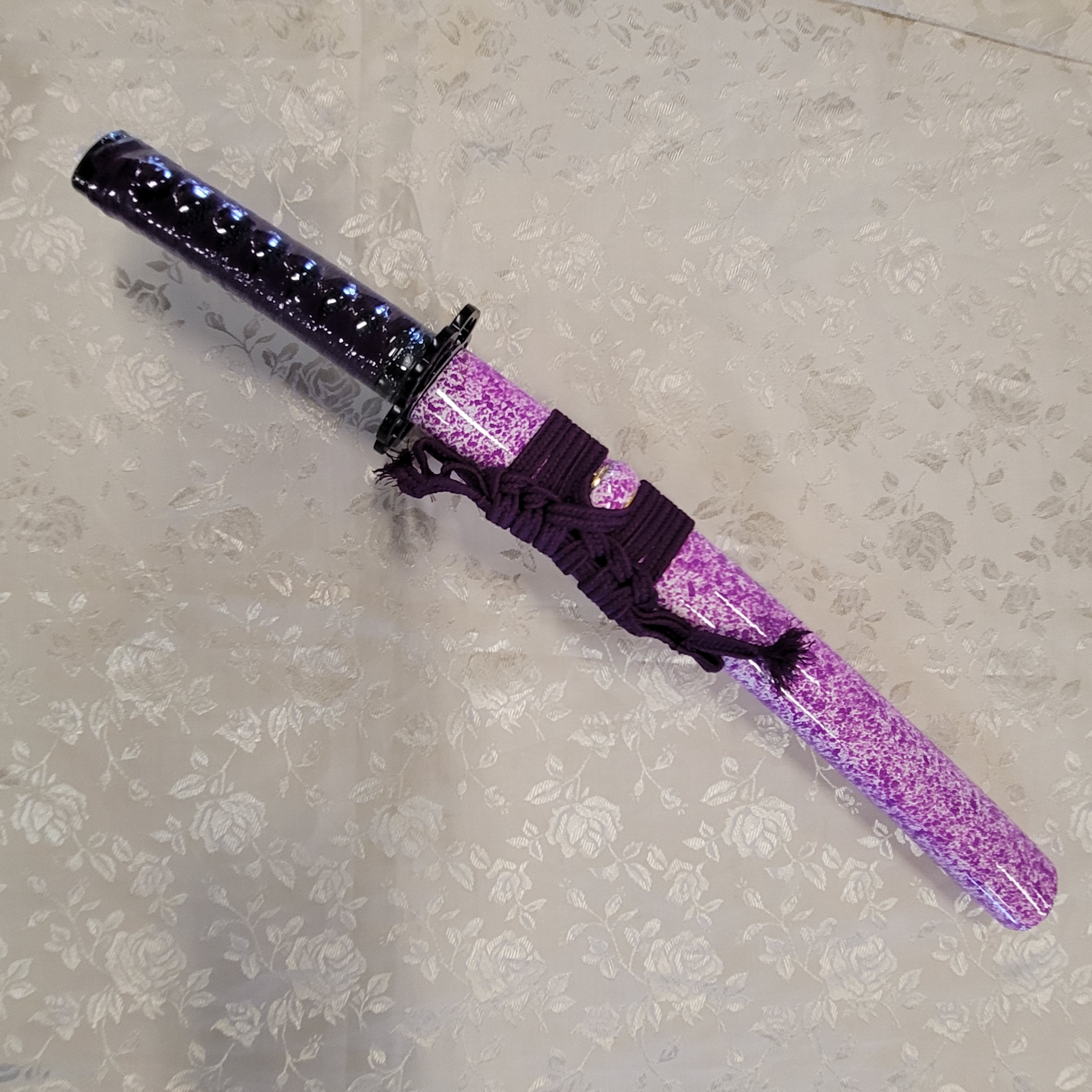 MADE TO ORDER Phoenix Armory Tanto - Purple Cherry - red and blue twisted Damascus