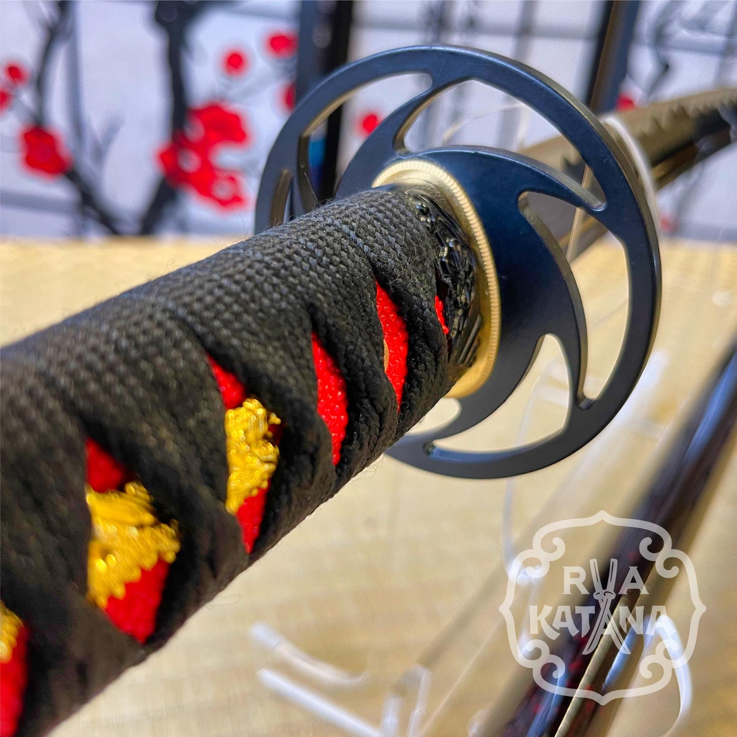 Dragonspring Katana - Red Cyclone - 1060 Steel