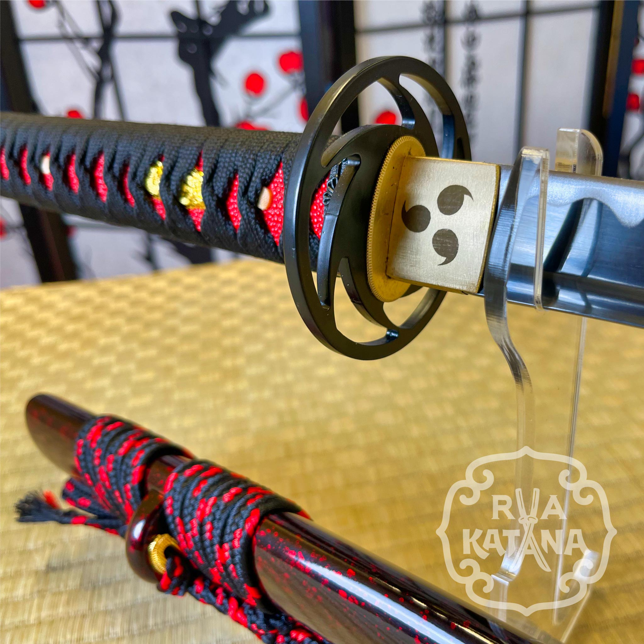 Dragonspring Katana - Red Cyclone - 1060 Steelj