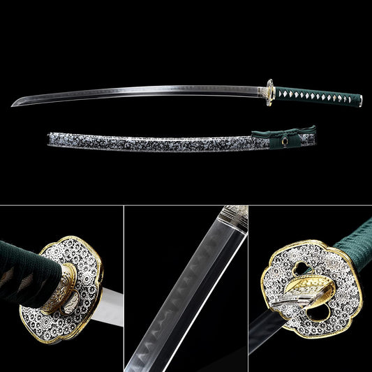 Dragonspring Katana -  Thousand Chrysanthemum - T10 Clay Tempered Steel