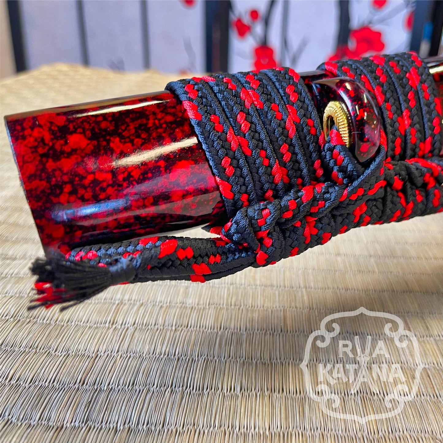 Dragonspring Katana - Red Cyclone - 1060 Steel