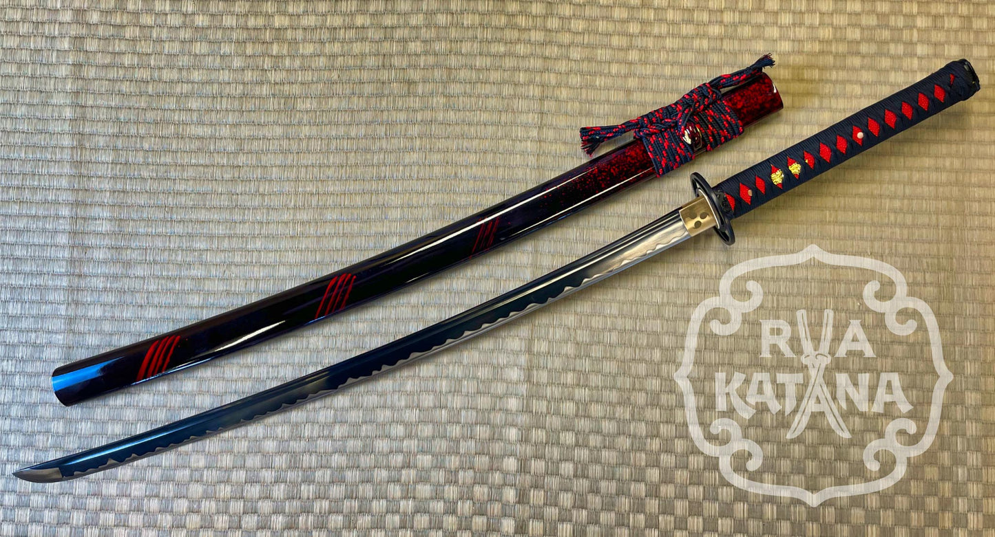 Dragonspring Katana - Red Cyclone - 1060 Steel