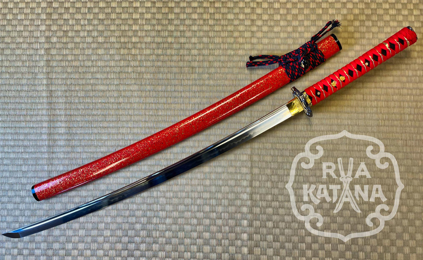 Dragonspring Forge Katana - Red Plum - T10 Steel, clay tempered