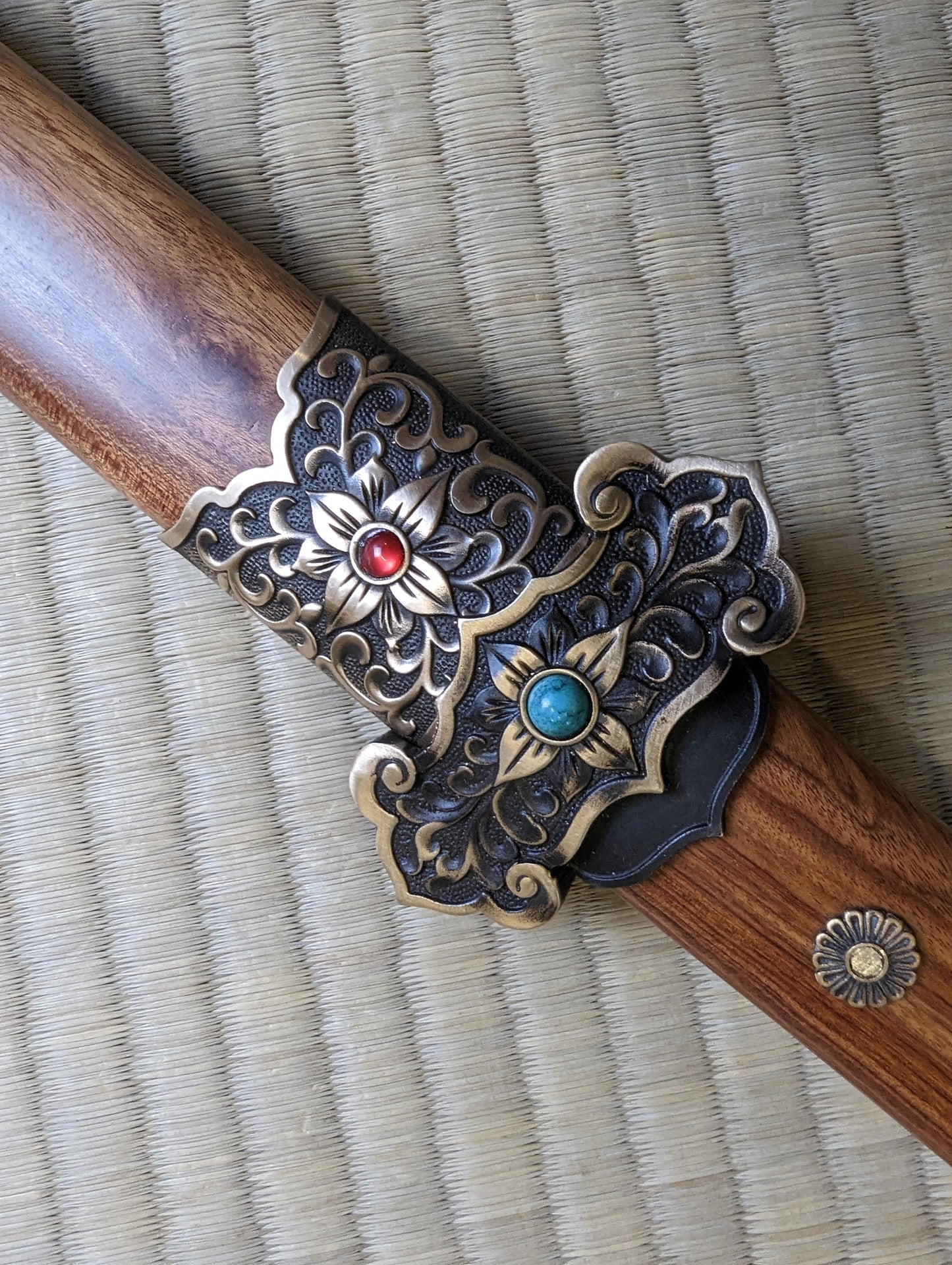 Jian - Phoenix Arms Tang Dynasty Damascus, Brass fittings