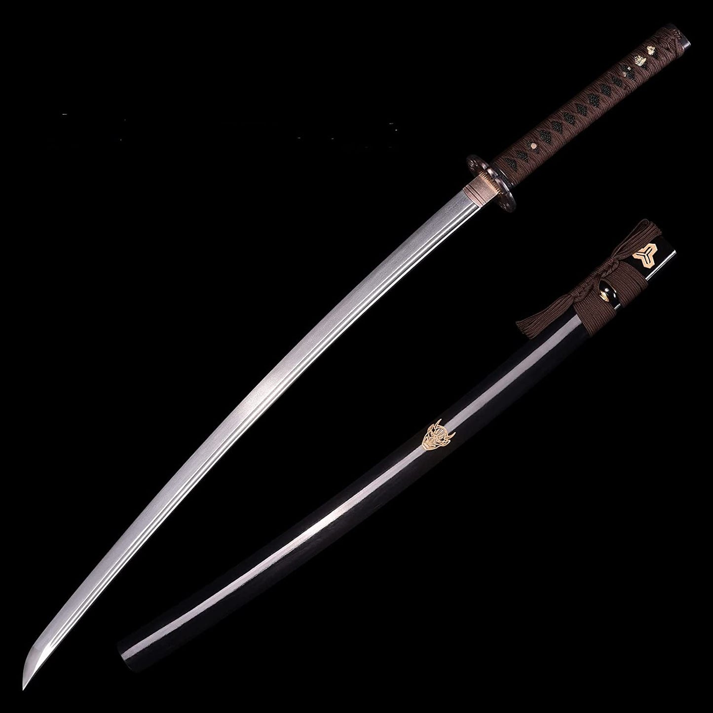 Dragonspring Forge Katana Wakizashi 2-Sword Daishou - Oni Damascus Daisho - Damascus Steel