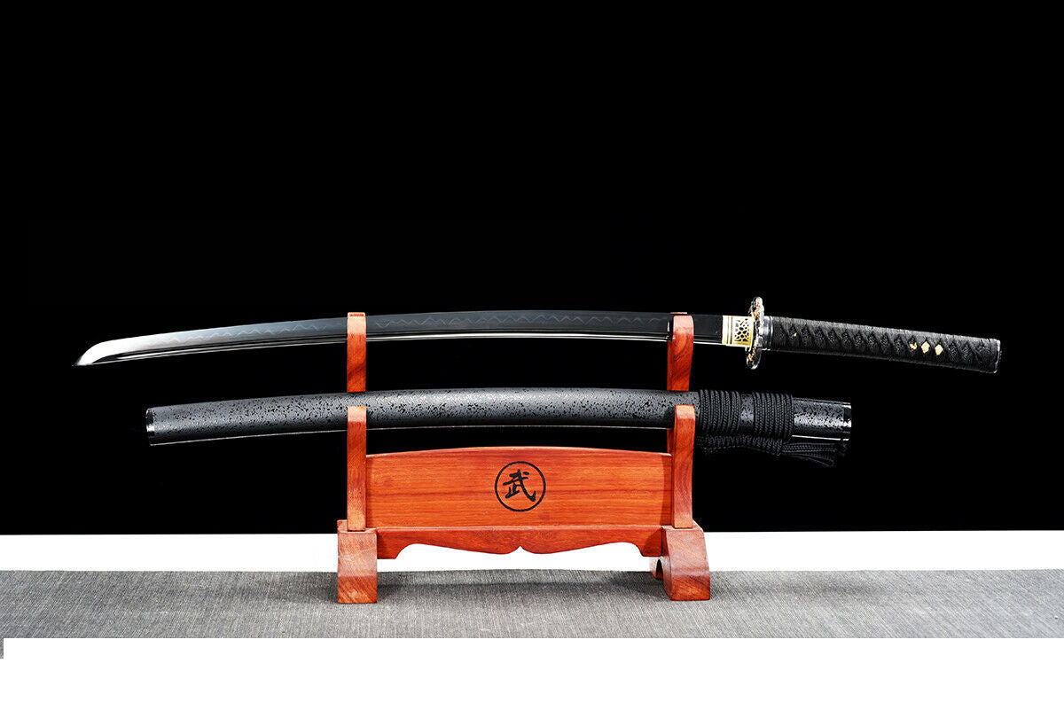 Katana - Midnight Sea Dragon - Black T10 Steel, Clay Tempered