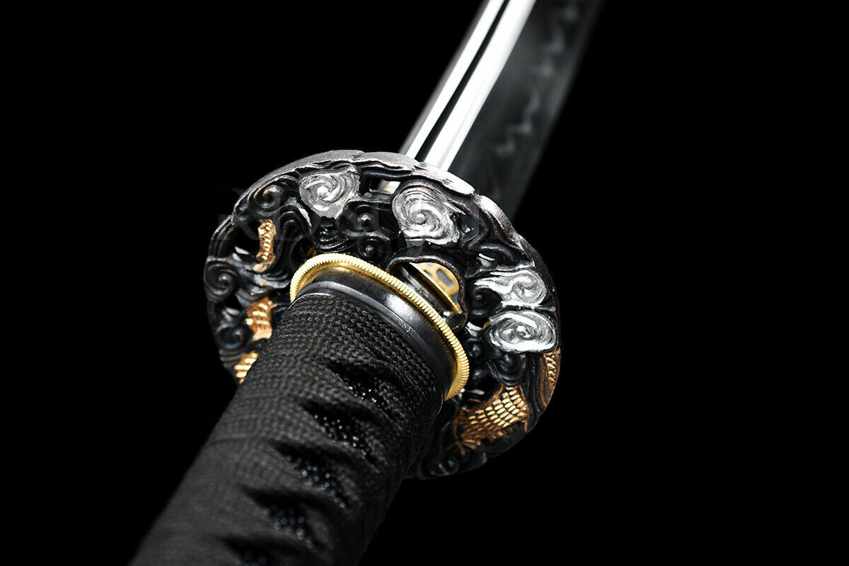 Katana - Midnight Sea Dragon - Black T10 Steel, Clay Tempered