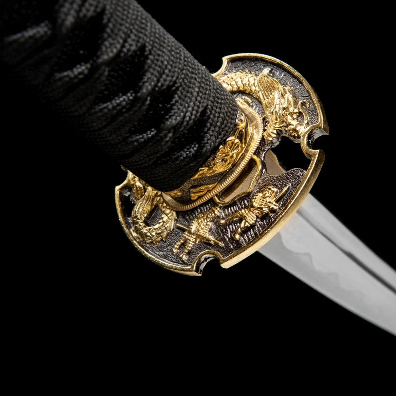 Dragonspring Katana - Black Samurai - 1060 Steel