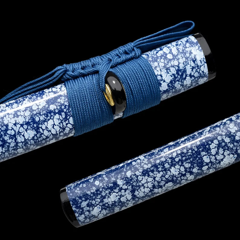 Dragonspring Katana - Blue Skull - 1060 Blued Steel
