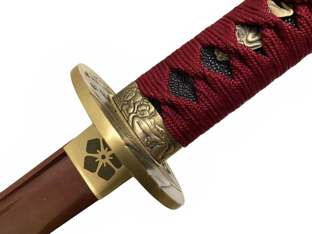 Katana, Red Spring Steel, Unokubi shape, Geisha (Oiran) theme