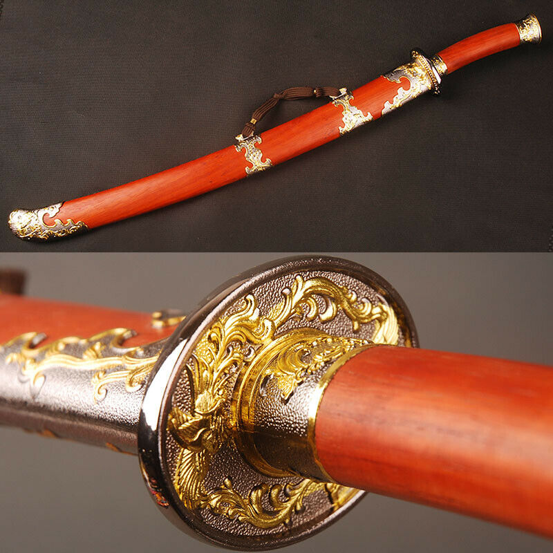 Dao, Damascus Red Steel, Qing Dynasty-style, Phoenix theme