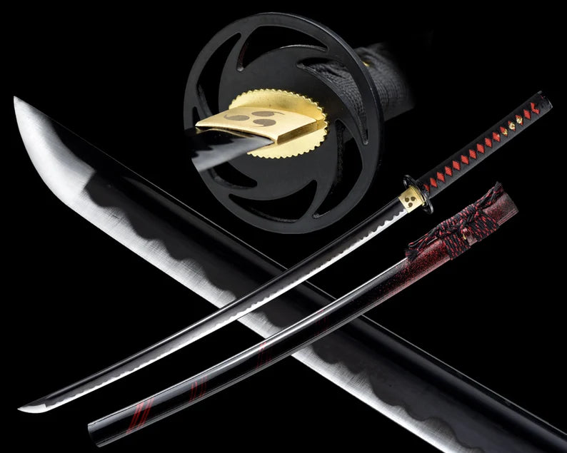 Dragonspring Katana - Red Cyclone - 1060 Steel