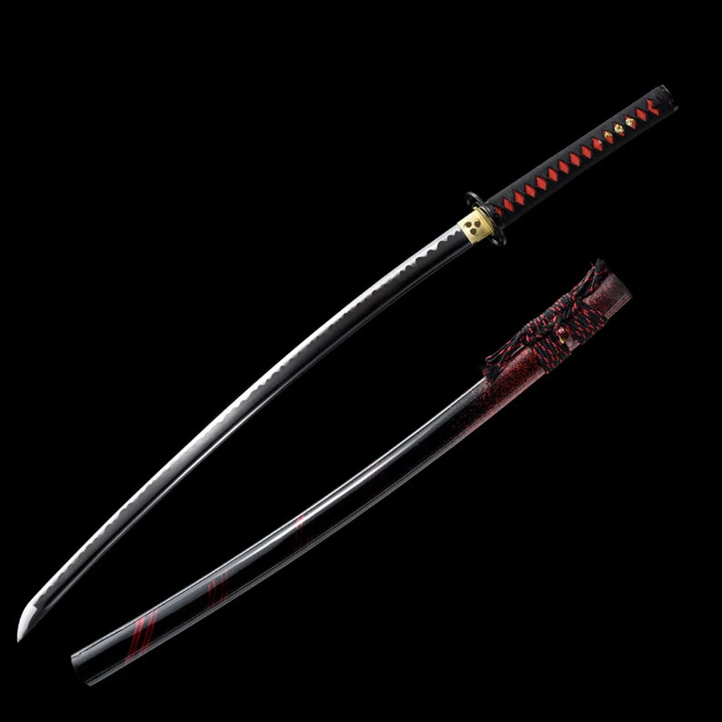 Dragonspring Katana - Red Cyclone - 1060 Steel