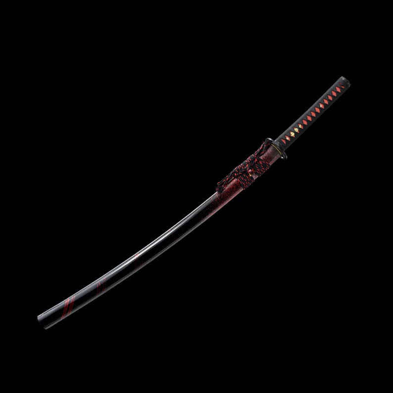 Dragonspring Katana - Red Cyclone - 1060 Steel