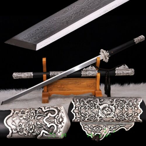 Jian, Tang Damascus Blade, Peony Fittings